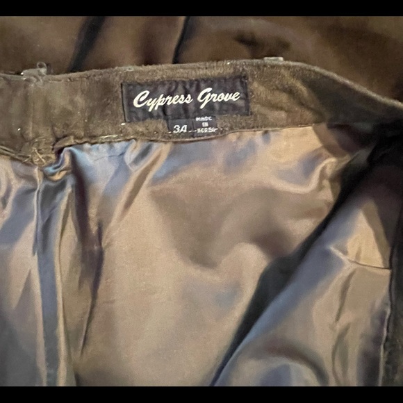 Men’s dark green suede trousers, 34 waist. Made by Cypress Grove. Not jeans cut - Picture 4 of 5